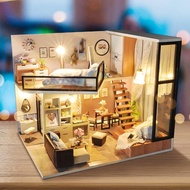 Mô hình nhà DIY Doll House Attic Dream Kèm Mica Chống bụi Bộ dụng cụ và Keo dán