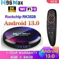 NEW H96 MAX Android 13 Smart TV Box RK3528 Quad Core 4G 64GB 32GB 4K 8K Wifi6 2.4G&amp;5G BT5.0 AV1 3D Media Player Set Top