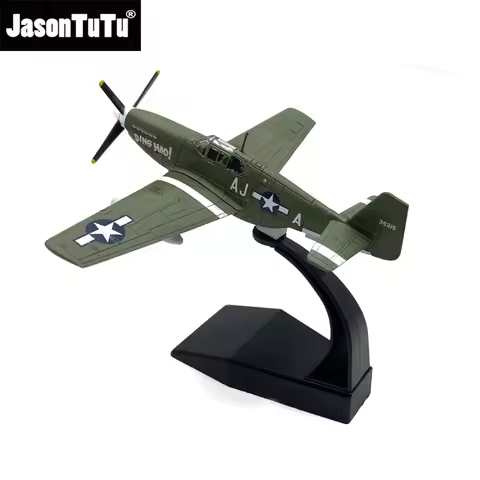 JASON TUTU Diecast Metal 1/72 Scale American Army Airlines P51b Mustang Fighter P51B Airplane Model 
