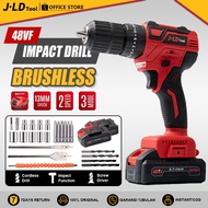 JLD Brushless Electric Drill Cordless Drill Driver Cordless 13MM Screwdriver Hammer Drill Rechargeab