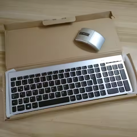 Latin layout silver Wireless keyboard and Mouse for lenovo SK8861 keyboard + N70 Mouse