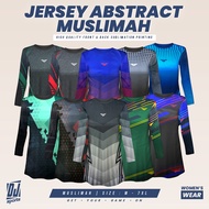 DJ Sport️ P1 Jersey Muslimah Abstract Long Sleeve - Size M-7XL 108a