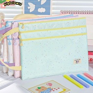 HIGHVIEWLS File Bag, Large Capacity Three Layers Handbag, INS Polka Dot Design A4/A5 Exam Papers Sto