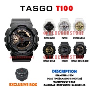 Original Tasgo T100G DualTime Rubber Waterproof Watch