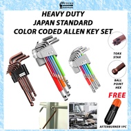Allen Key Set Heavy Huty.Color Coded Ball Point Allen Key.(1.5mm～10mm).Alen Key Set Torx Star(T10-T5