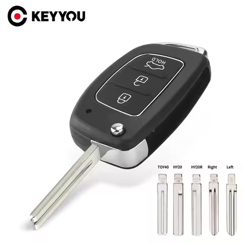 KEYYOU For Hyundai Solaris ix35 ix45 ELANTRA Santa Fe HB20 Verna Solaris For Kia Fob 3 Buttons Flip 