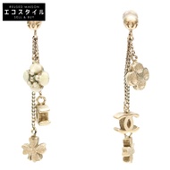 香奈兒 09P 金 Coco Mark 四葉草鏈條耳環 [二手]