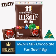 M&M's Milk Chocolate Fun Size 148 gr | MnM Chocolate | M&M Australia Chocolate