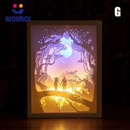 ASM Art Decoration 3D Paper Carving Light Lamp LED Gift for Home Bedroom Bedside