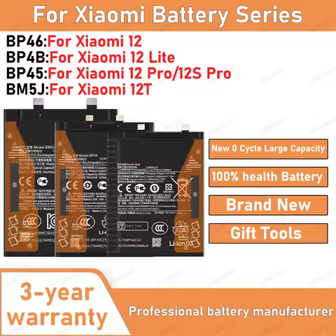 2026 Years New BM5J BP45 BP4B BP46 Battery For Xiaomi MI 12T PRO/ K50 ULTRA/12T/12 Pro/12S pro/12 Li