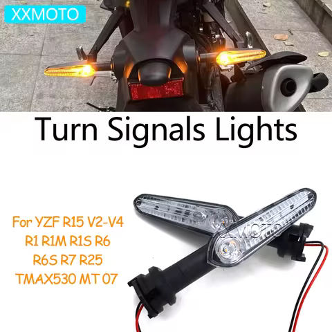 For YAMAHA YZF R15 V2-V4 R1 R1M R1S R6 R6S R7 R25 TMAX 530 MT07 MT 07 09 Motorcycle Turn Signals Lig