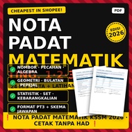 [CHEAPEST IN SHOPEE] Nota Padat Matematik Tingkatan 1 2 3 KSSM 2026 Latihan PT3 Algebra Geometri PDF