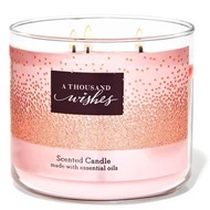 BATH AND BODY WORKS BBW 3 WICK SCENTED CANDLE A THOUSAND WISHES  HOT SELLING 100% ORIGINAL (FREE GIFT)
