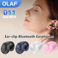 OLAF Earphones Wireless Headphones Bluetooth 5.3 Earclip Design Headset Touch Control Earbuds Sports Painless Ear Earring TWS Over The Ear Headphones