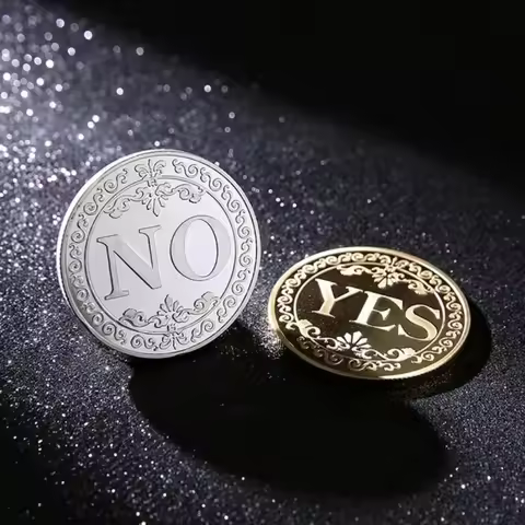 1/2/5pcs YES Or NO Decision Coin Three Colors Commemorative Badge Double Sided Embossed Charm Diamet