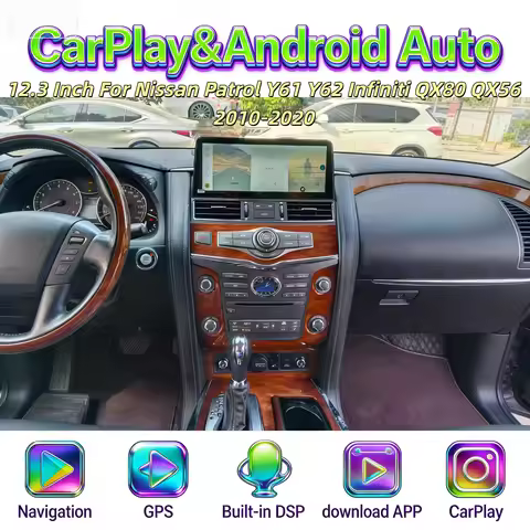Multimedia Wireless CarPlay Bluetooth Car Radio For Nissan Patrol Y61 Y62 Infiniti QX80 QX56 2010-20