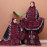 MUKENA BATIK PEKALONGAN ENCIM/ MUKENA JUMBO SOGAN HITAM
