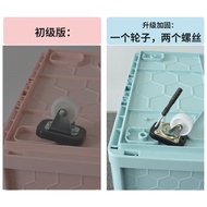 Trolley Case Student Book Box Foldable Storage Box with Pulley Organizing Storage Box Classroom Bedroom Storage Car