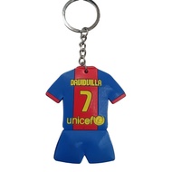 FCB Team Barcelona Rubber Keyring - David Villa #7