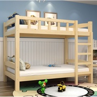 ️150x200cm without Mattress Bedframe Bed Frame Katil Double Decker Double Twin Queen Size Solid Wood Wooden Bunk Bed