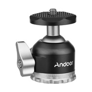Andoer Compact Panorama Ballhead Tripod Mount Adapter 1/4 Inch Screw Connector Mini Ball Head Alumin