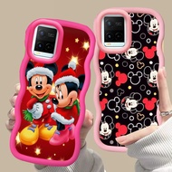 MERAH D-7 mickey mouse Pink red Casing for VIVO V30 Y02a Y21a Y02t Y02 Y21s Y21 Y21t Pro 5G black