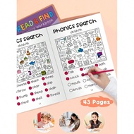 220 Sight Words Workbook For Kids,32Pages Thickened A4 Paper Word Puzzle Game,Read And Find Phonics 