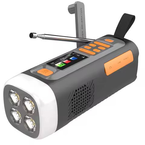 Solar Hand Crank Radio DAB FM Radio with Flashlight BT Speaker Emergency Weather Radio 5000mAh Recha
