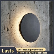 Round LED Wall Light Outdoor Sconce 3000K Warm White Lamp for Garden For-Patio Bathroom Hallway Faca