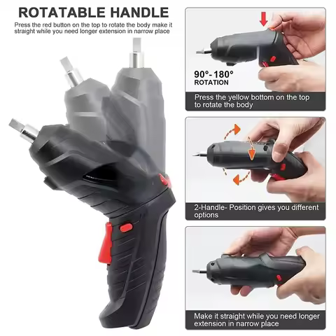 1800mAh Battery Powered Portable Cordless Electric Screwdriver | 47 PCS 3.6V Household Maintenance P