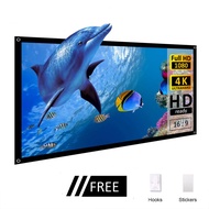 SALANGE Simple Thin Projector Screen 3D HD 60-100 inch 16:9 Portable Movie Screen for Office Travel
