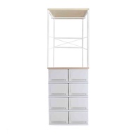 ออกใบกำกีบภาษีได้ UP ตู้ลิ้นชักพลาสติก (ท๊อปไม้ 2ชั้น) SUMO-KLOSET DUO-W2 (4 ชั้น) มีเก็บเงินปลายทาง