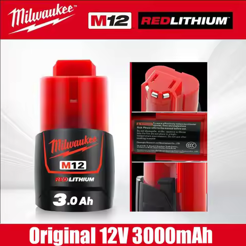 Original Milwaukee M12 battery 12V 3AH, M12HB2, M12HB3 M12-18FC charger 48-11-2402 48-11-2411 Milwau