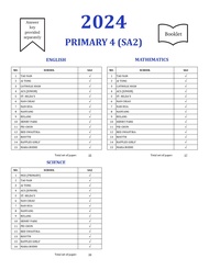 2024 Primary 4 SA2 Top Schools Exam Paper English/Math/Science/Chinese/Higher Chinese P4