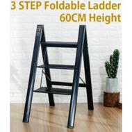 Foldable 2 / 3 Step Steel Ladder - Max To Load 150KG Steps Ladder Folding / Easy Carry (READY STOCK)