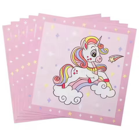 20 pieces per pack of Rainbow Horse printed napkins, hotel party, merchant dining napkins, disposabl