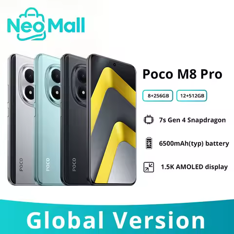 Gobal Version POCO M8 Pro 5G Smartphone 6.83" 1.5K Display Snapdragon 7s Gen 4 NFC 6500mAh 100W Hype