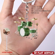 Drum Kit  Pendant Keychain Personalized 2D Acrylic Versatile CharmDecor for Car MirrorBackpacksKeysF