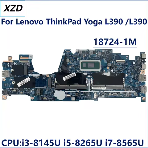 18724-1M Motherboard For Lenovo ThinkPad Yoga L390 /L390 Laptop Motherboard.With CPU I3-8145U, I5-82