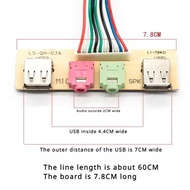 Kabel Front Panel 2 Usb 2.0 Dan 2 Audio Jack 3.5Mm - Mic Sound Casing PC CPU Ukuran 6.8/7.8Cm