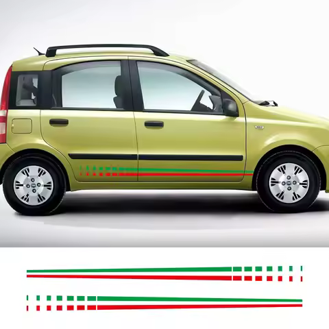 For Fiat Panda MK3 4x4 1 2 3 141 312 169 319 750 Car Stickers Italian Flag Fade Sport Stripes Vinyl 