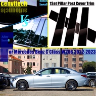 6Pcs Car Window Door Column B C Pillar Post Cover Trim For Mercedes Benz C Class W206 C180 C200 C220