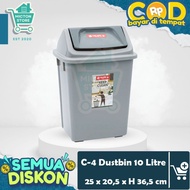 BUNTON Lion Star C-4 Dustbin 10 Liter Swing Lid Trash Can Shake Bathroom Office Trash Bin LS LionSta