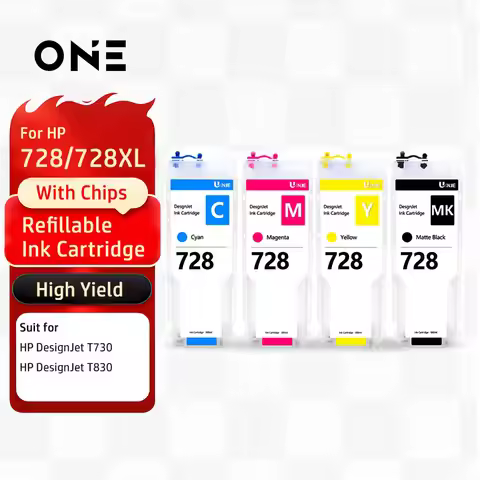 Refillable Ink Cartridge For HP 728 XL 728XL HP728 With Chip F9J68A 3WX30A For HP DesignJet T730 T83