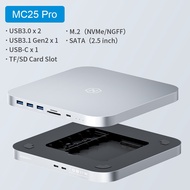 Hagibis USB C Hub with Hard Drive Enclosure Type C Docking Station 2.5 SATA NVME M.2 SSD Case 4K DP 