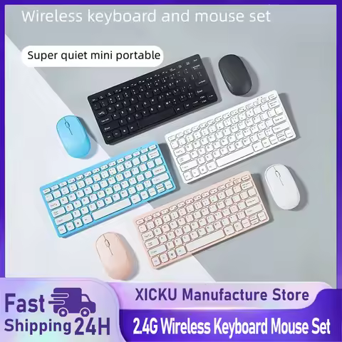 2.4G Wireless Keyboard and Mouse Protable Mini Keyboard Mouse Combo Set For Notebook Laptop Mac Desk