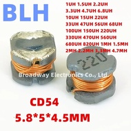 20PCS CD54 SMD Patch Power Inductor 2MH 202 2.2MH 222 3.3MH 332  4.7MH 472 1UH 20UH 22UH 33UH Wire W