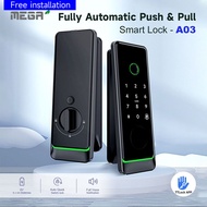 Smart Bluetooth Lock Fully Automatic Push and Pull Digital Door Lock with Fingerprint Scanner for Ho