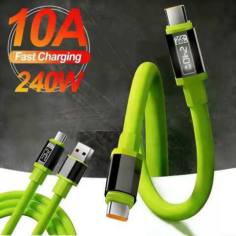 PD 240W High Power Data Cord Fast Charging For iPhone 17 16 15 USB-C Travel Charger Wire Cable For S