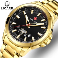 Licarr นาฬิกาข้อมือควอตซ์แฟชั่น เรืองแสง กันน้ํา หรูหรา สไตล์นักธุรกิจ สําหรับบุรุษ 【BYUE】